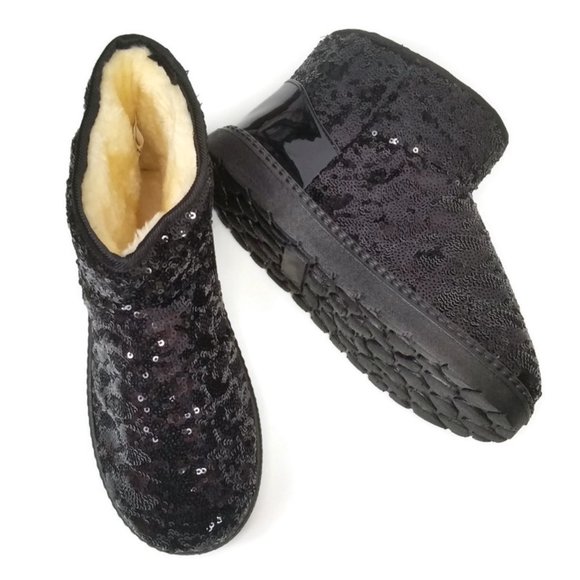 DADAWEN Women's Waterproof Cold Weather Snow Boot Black Sequin Size US 6.5 EUR 3 - Picture 8 of 8
